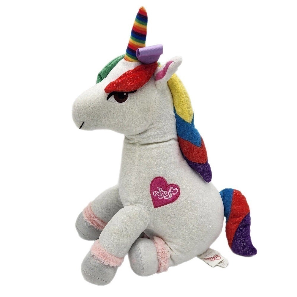 JoJo Siwa Plush Unicorn Sparkle‎ Rainbow Nickelodeon Stuffed Pillow Buddy 17"